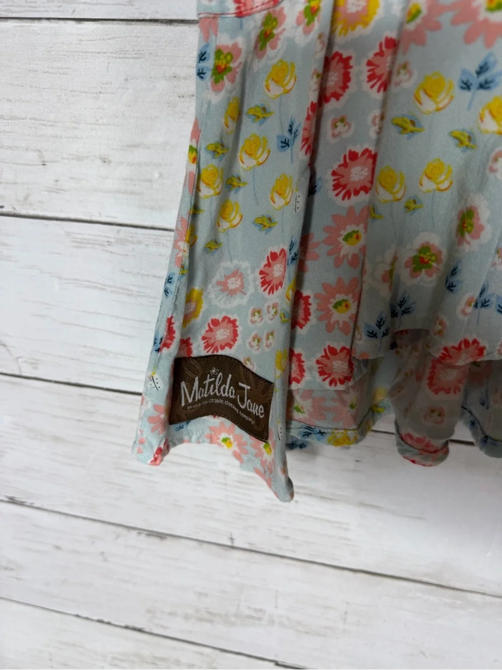 Matilda Jane Floral Print Ruffle Flounce Boho Dress Pockets Girls Size 10